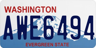 WA license plate AWE6494