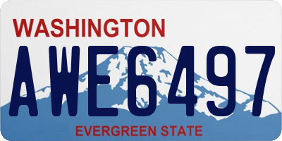 WA license plate AWE6497