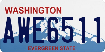 WA license plate AWE6511
