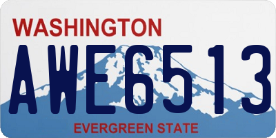 WA license plate AWE6513