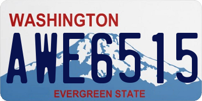 WA license plate AWE6515