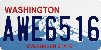 WA license plate AWE6516