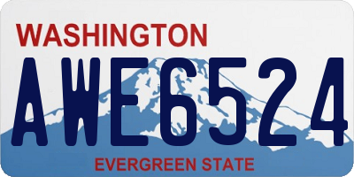 WA license plate AWE6524