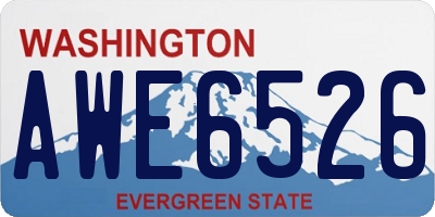 WA license plate AWE6526