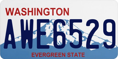 WA license plate AWE6529