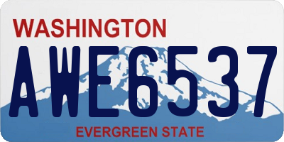 WA license plate AWE6537