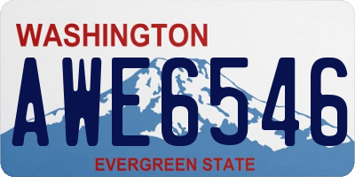 WA license plate AWE6546