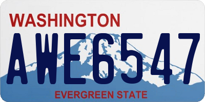 WA license plate AWE6547