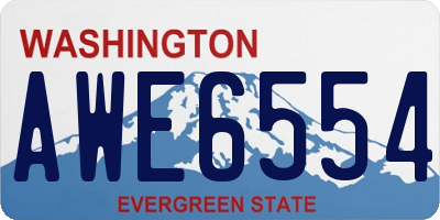 WA license plate AWE6554