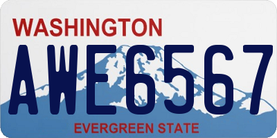 WA license plate AWE6567