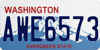 WA license plate AWE6573