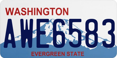 WA license plate AWE6583