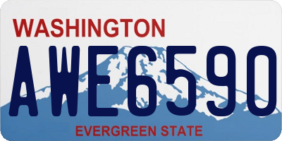 WA license plate AWE6590