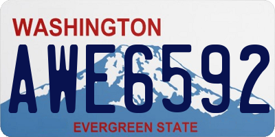 WA license plate AWE6592