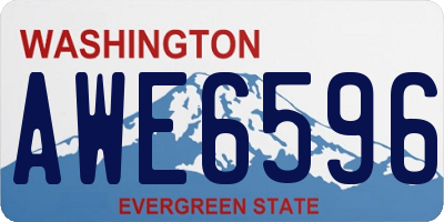 WA license plate AWE6596