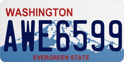 WA license plate AWE6599