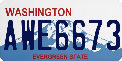 WA license plate AWE6673