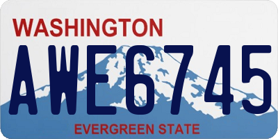 WA license plate AWE6745