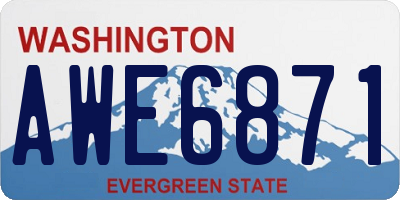 WA license plate AWE6871