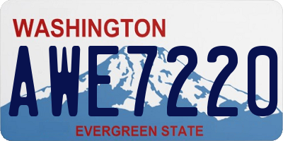 WA license plate AWE7220