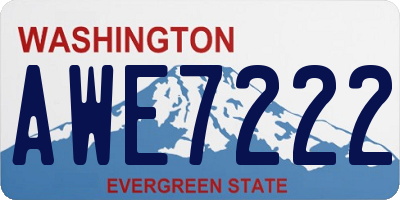WA license plate AWE7222