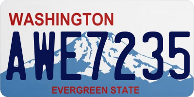 WA license plate AWE7235