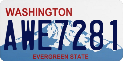 WA license plate AWE7281