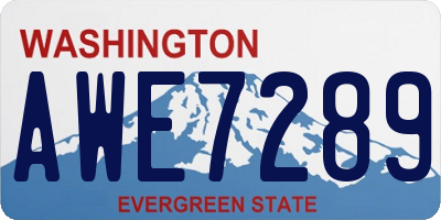 WA license plate AWE7289