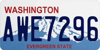 WA license plate AWE7296