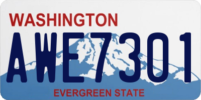 WA license plate AWE7301