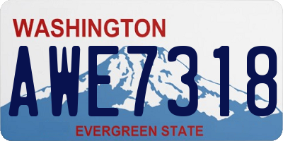 WA license plate AWE7318