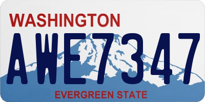 WA license plate AWE7347