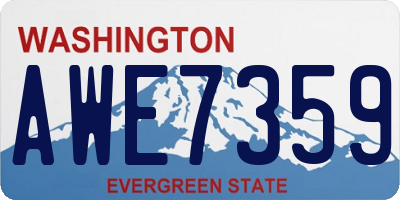 WA license plate AWE7359