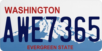 WA license plate AWE7365