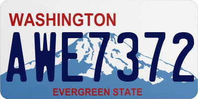 WA license plate AWE7372