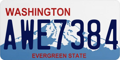 WA license plate AWE7384