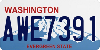 WA license plate AWE7391