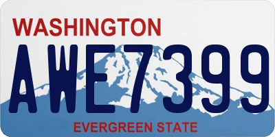 WA license plate AWE7399