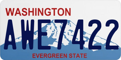 WA license plate AWE7422