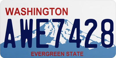 WA license plate AWE7428
