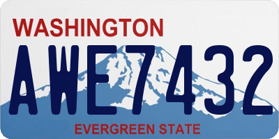 WA license plate AWE7432