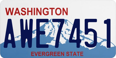 WA license plate AWE7451