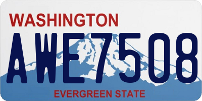 WA license plate AWE7508