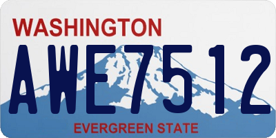 WA license plate AWE7512