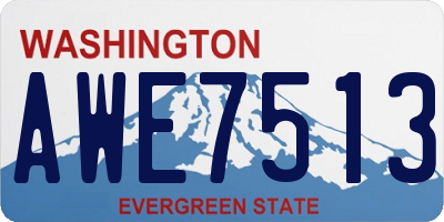 WA license plate AWE7513