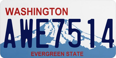 WA license plate AWE7514