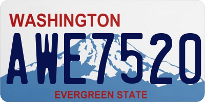 WA license plate AWE7520