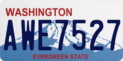 WA license plate AWE7527