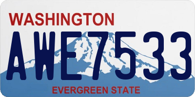 WA license plate AWE7533