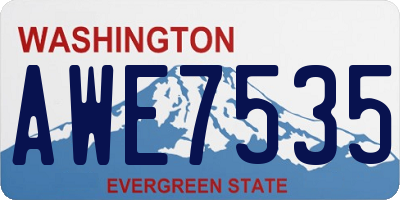WA license plate AWE7535